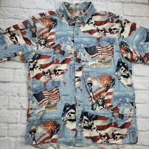 Redhead Americana Flag Short Sleeve Shirt size Large